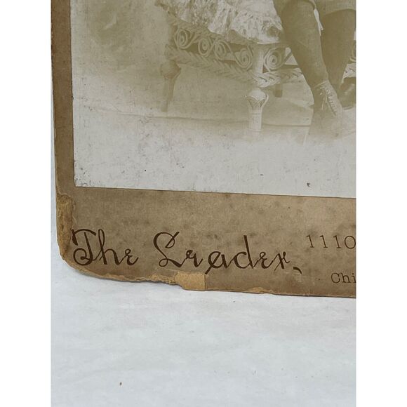 1800s Cabinet Card Portrait Photograph Victorian Boy Sibling Teen Chicago IL - Picture 4 of 6